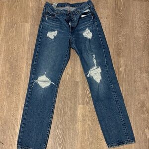 Levi's Dark Blue Distressed Boyfriend Jeans